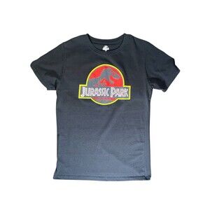 Jurassic Park Movie Logo T-Shirt Teen Size L Black T-Rex